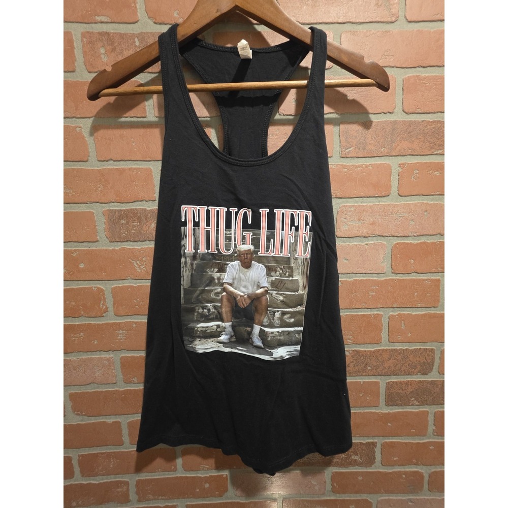 Donald Trump Tank Top Large Women Thug Life Maga  Patriotic Libtard Large Sku 61